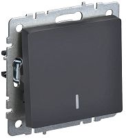 Выключатель с подсветкой без рамки IEK Brite ВС10-1-1-БрГ 1-кл. графит картинка